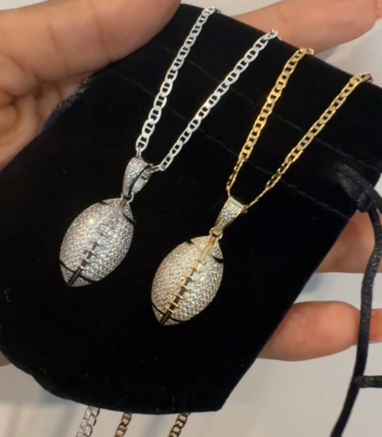 Basketball & Football Pendants Chain Included