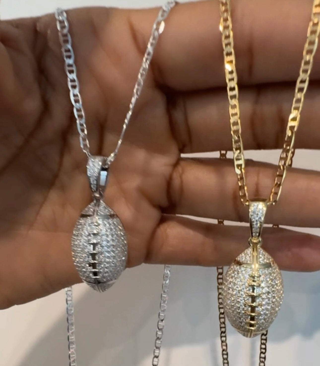 Basketball & Football Pendants Chain Included