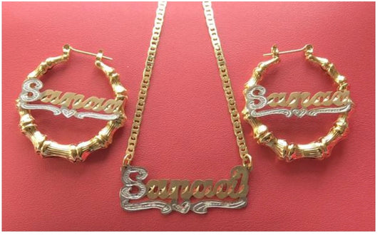 Personalized 2pc Bamboo Set (Gold Plated)